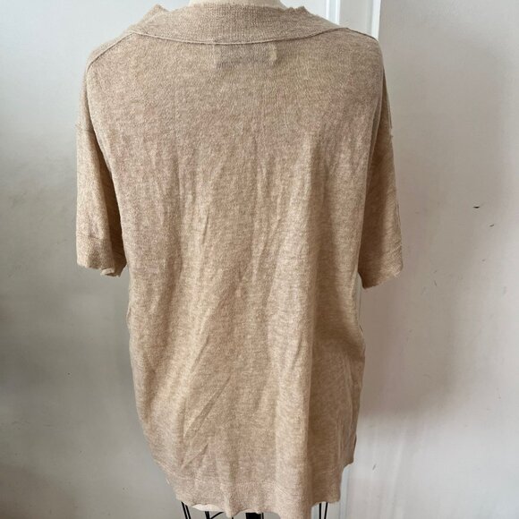 BY MALENE BIRGER Lightweight Tan Alpaca/Wool Blend Sweater Size Large - Picture 3 of 6